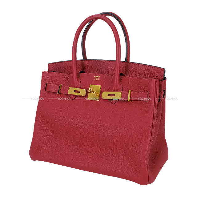 [Pre-loved] HERMES Handbag Birkin30 Rouge Grenade Veau Togo Gold HW Stamp X[LIKE NEW][Authentic]