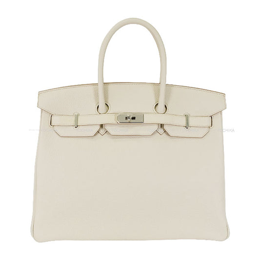 HERMES Handbag Birkin35 Beton Veau Togo Silver HW Stamp B[EXCELLENT][Authentic]