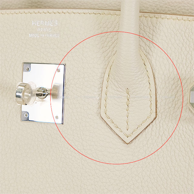 HERMES Handbag Birkin35 Beton Veau Togo Silver HW Stamp B[EXCELLENT][Authentic]