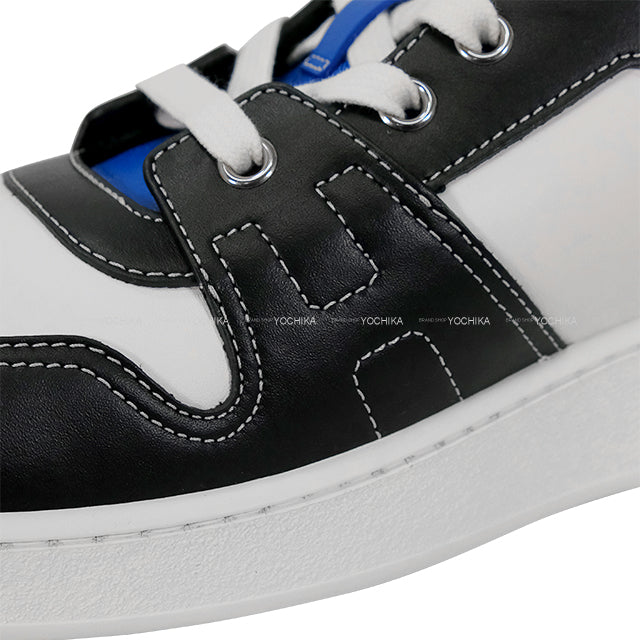 HERMES sneakers FREE Noir (Black)/Blanc (White)/Midnight Blue Calfskin #41[BRAND NEW][Authentic]