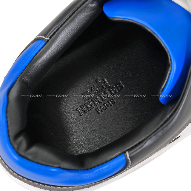 HERMES sneakers FREE Noir (Black)/Blanc (White)/Midnight Blue Calfskin #41[BRAND NEW][Authentic]