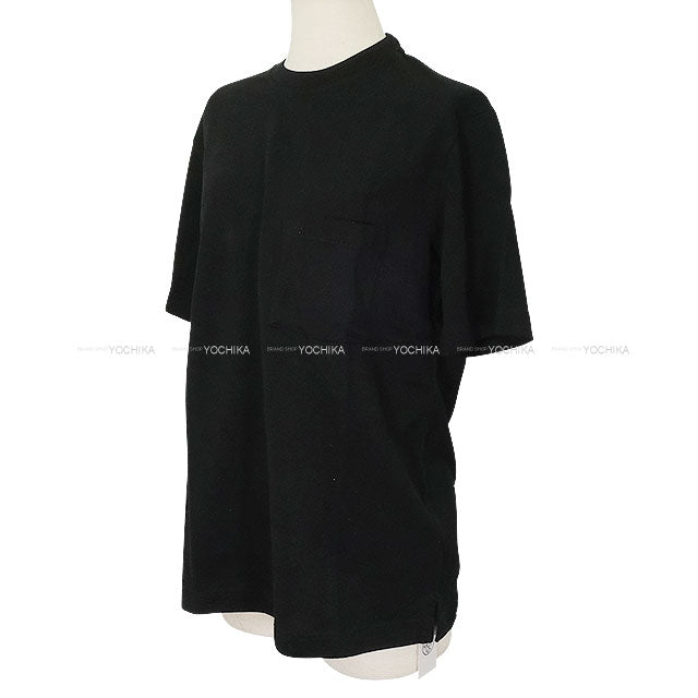 HERMES Short sleeve t shirt H Embroidery Noir (Black) Cotton100% #XS H072025HA02[BRAND NEW][Authentic]