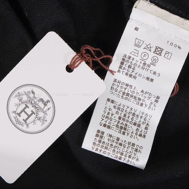 HERMES Short sleeve t shirt H Embroidery Noir (Black) Cotton100% #XS H072025HA02[BRAND NEW][Authentic]