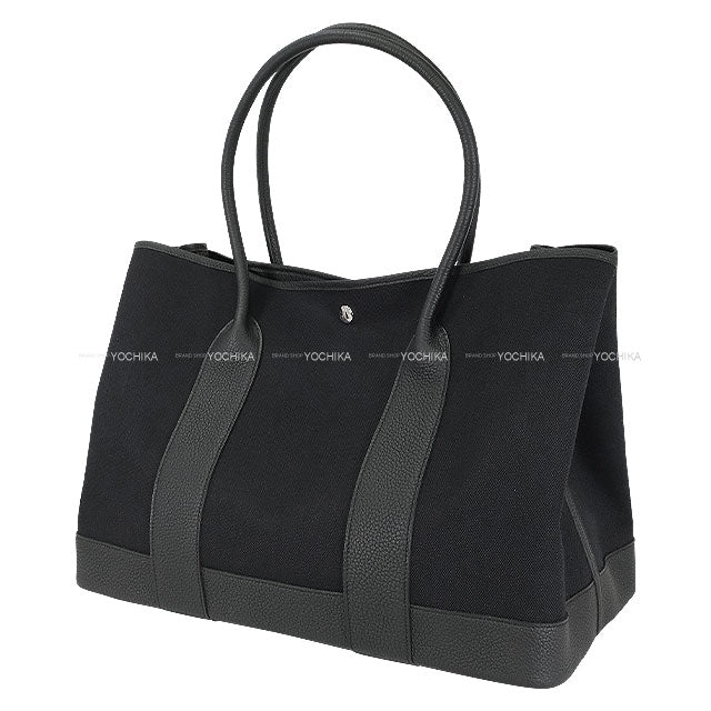 HERMES tote bag Neo Garden Party 41 Voyage Noir (Black) Toile Militaire/Veau Negonda Silver HW Stamp K[BRAND NEW][Authentic]