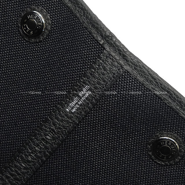 HERMES tote bag Neo Garden Party 41 Voyage Noir (Black) Toile Militaire/Veau Negonda Silver HW Stamp K[BRAND NEW][Authentic]