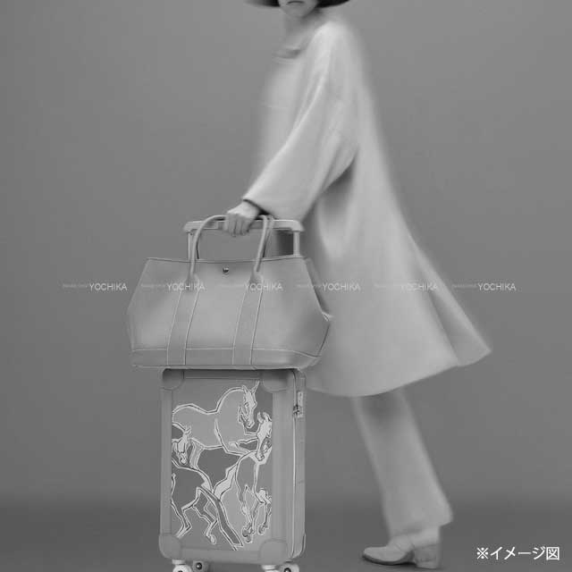 HERMES tote bag Neo Garden Party 41 Voyage Noir (Black) Toile Militaire/Veau Negonda Silver HW Stamp K[BRAND NEW][Authentic]