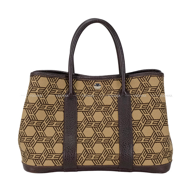 [Pre-loved] HERMES tote bag Garden Party 30 TPM Ebene Toile So H/Buffle Skipper Silver HW Stamp □K[LIKE NEW][Authentic]