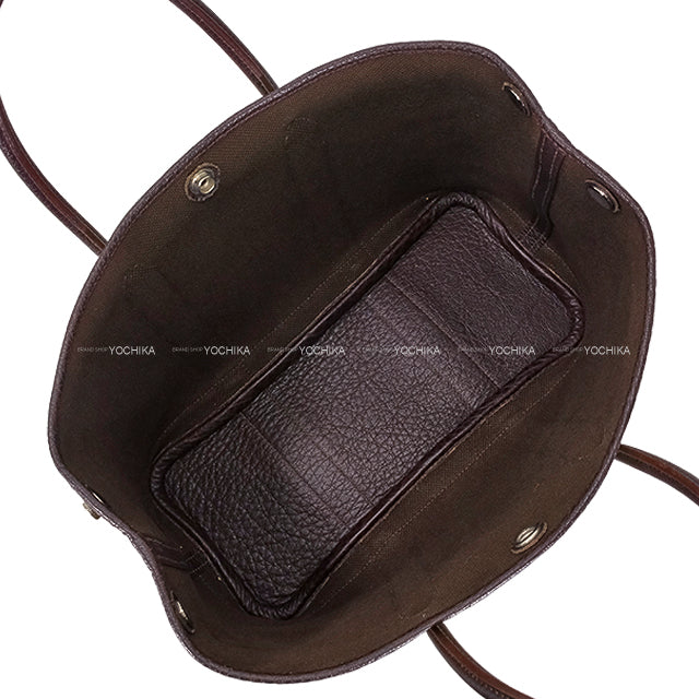 [Pre-loved] HERMES tote bag Garden Party 30 TPM Ebene Toile So H/Buffle Skipper Silver HW Stamp □K[LIKE NEW][Authentic]