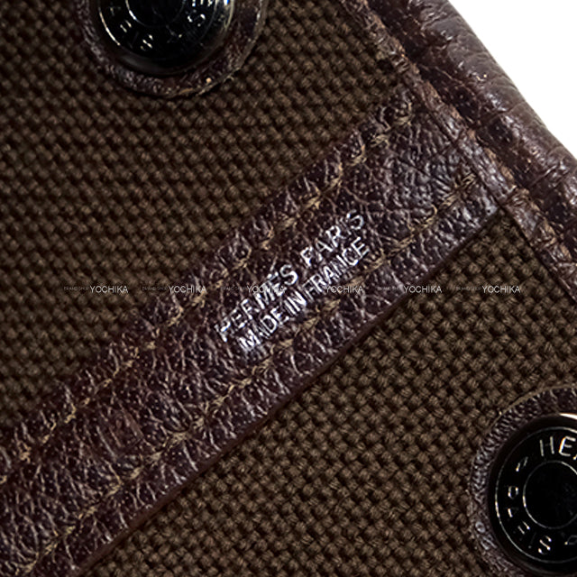 [Pre-loved] HERMES tote bag Garden Party 30 TPM Ebene Toile So H/Buffle Skipper Silver HW Stamp □K[LIKE NEW][Authentic]