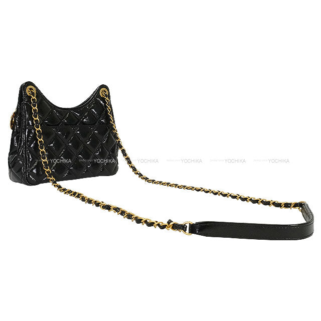 CHANEL Shoulder bag Matelasse Coco Mark Small Hobo Noir (Black) Shiny Calfskin Mat Gold HW AS3710[EXCELLENT][Authentic]