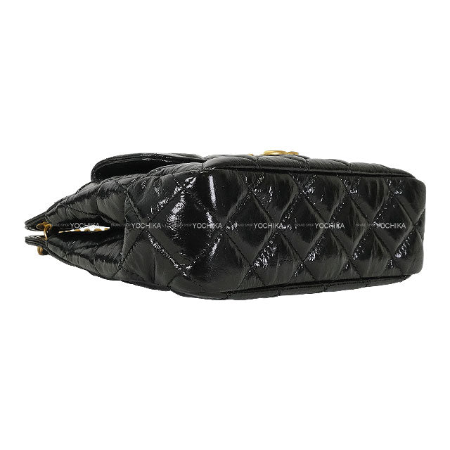 CHANEL Shoulder bag Matelasse Coco Mark Small Hobo Noir (Black) Shiny Calfskin Mat Gold HW AS3710[EXCELLENT][Authentic]