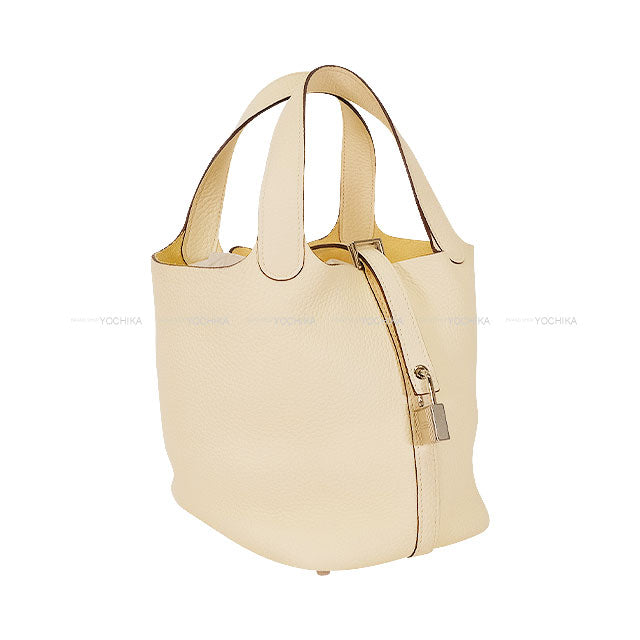 [Pre-loved] HERMES Handbag Picotin Lock 18 PM Nata Taurillon Clemence Silver HW Stamp Y[USED SA][Authentic]