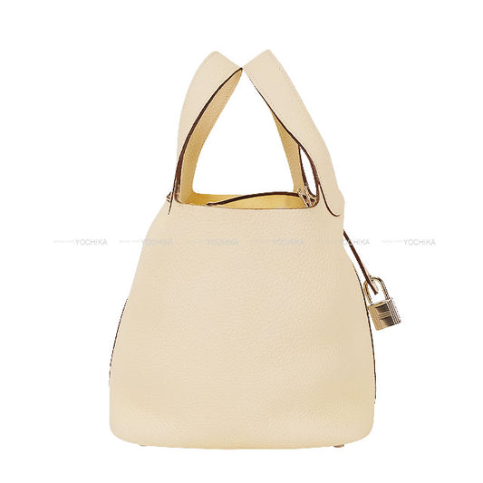 [Pre-loved] HERMES Handbag Picotin Lock 18 PM Nata Taurillon Clemence Silver HW Stamp Y[USED SA][Authentic]