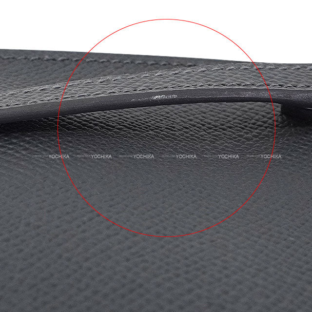 HERMES long wallet Hermesnap To Go Ardoise Veau Epsom Silver HW Stamp K[EXCELLENT][Authentic]