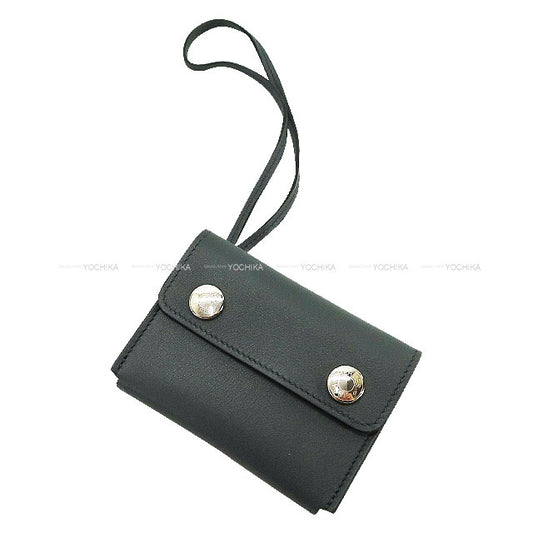 HERMES card holder Hermesnap Gris Misty Veau Swift Silver HW Stamp W[BRAND NEW][Authentic]