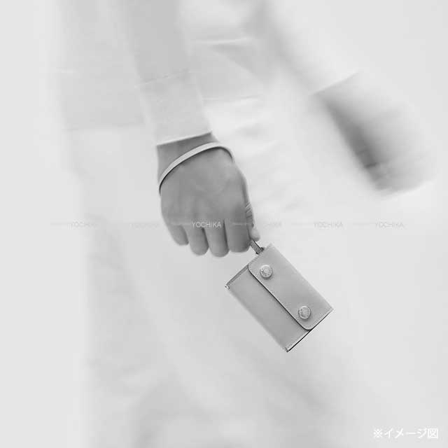 HERMES card holder Hermesnap Gris Misty Veau Swift Silver HW Stamp W[BRAND NEW][Authentic]