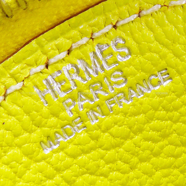 [Pre-loved] HERMES change purse Evelyne Coin purse Lime Chevre Mysore Silver HW Stamp □Q[LIKE NEW][Authentic]