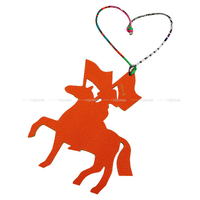 Paris Flagship Exclusive HERMES bag charm Petit H Artificier Noir (Black)/Feu Orange Veau Togo/Veau Epsom[BRAND NEW][Authentic]