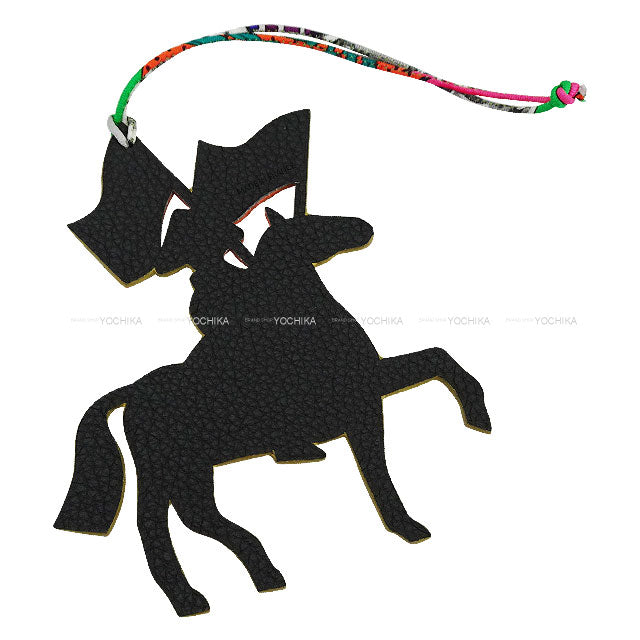 Paris Flagship Exclusive HERMES bag charm Petit H Artificier Noir (Black)/Feu Orange Veau Togo/Veau Epsom[BRAND NEW][Authentic]