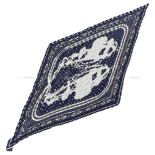 2025SS HERMES scarf Pleats Bandana Brides de Gala Marine Silk100% H163264[BRAND NEW][Authentic]