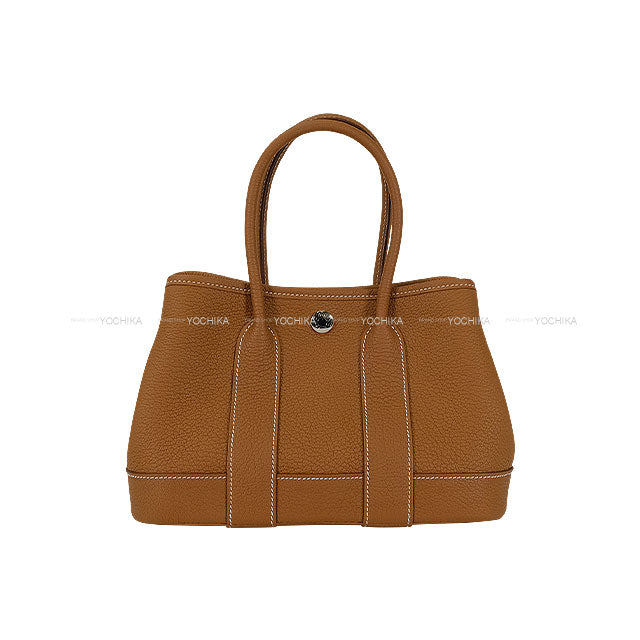 HERMES Handbag Neo Garden Party 23 Gold Veau Negonda Silver HW Stamp K[BRAND NEW][Authentic]
