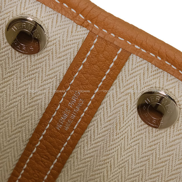 HERMES Handbag Neo Garden Party 23 Gold Veau Negonda Silver HW Stamp K[BRAND NEW][Authentic]