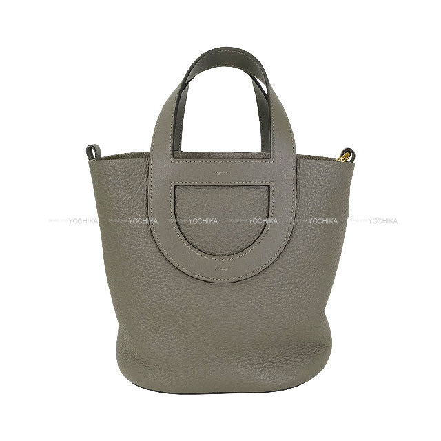 [Pre-loved] HERMES Handbag In the Loop 18 Gris Meyer Taurillon Clemence/Veau Swift Gold HW Stamp U[LIKE NEW][Authentic]