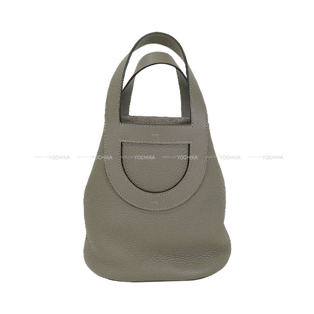 [Pre-loved] HERMES Handbag In the Loop 18 Gris Meyer Taurillon Clemence/Veau Swift Gold HW Stamp U[LIKE NEW][Authentic]