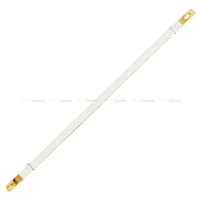 HERMES belt Kelly Belt 18 New White Veau Epsom Rose Gold HW Stamp B[EXCELLENT][Authentic]