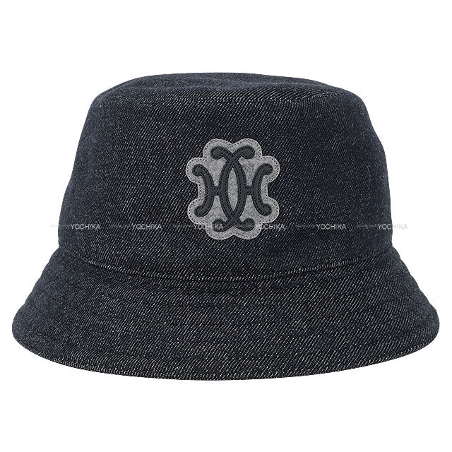 [Pre-loved] HERMES hat Harper Lift #57 Indigo Cashmere[LIKE NEW][Authentic]