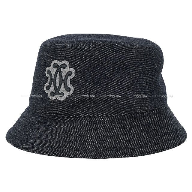 [Pre-loved] HERMES hat Harper Lift #57 Indigo Cashmere[LIKE NEW][Authentic]