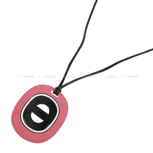 [Pre-loved] HERMES necklace Pendant Fidelio Virage Rose Azalee Buffalo Horn[LIKE NEW][Authentic]