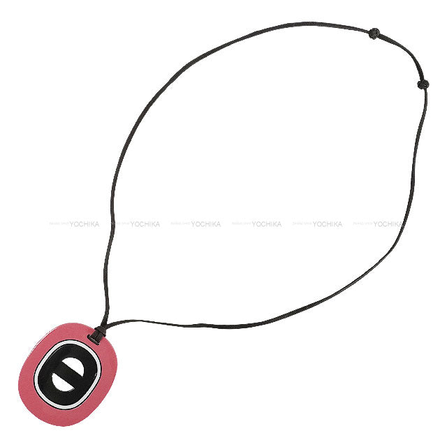 [Pre-loved] HERMES necklace Pendant Fidelio Virage Rose Azalee Buffalo Horn[LIKE NEW][Authentic]