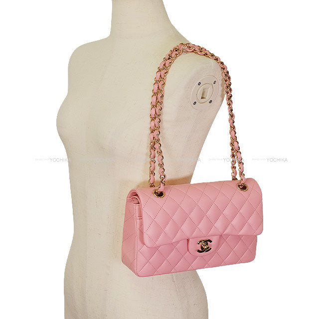 CHANEL Shoulder bag Matelasse 23 W flap Pink Lambskin Gold HW A01113[EXCELLENT][Authentic]