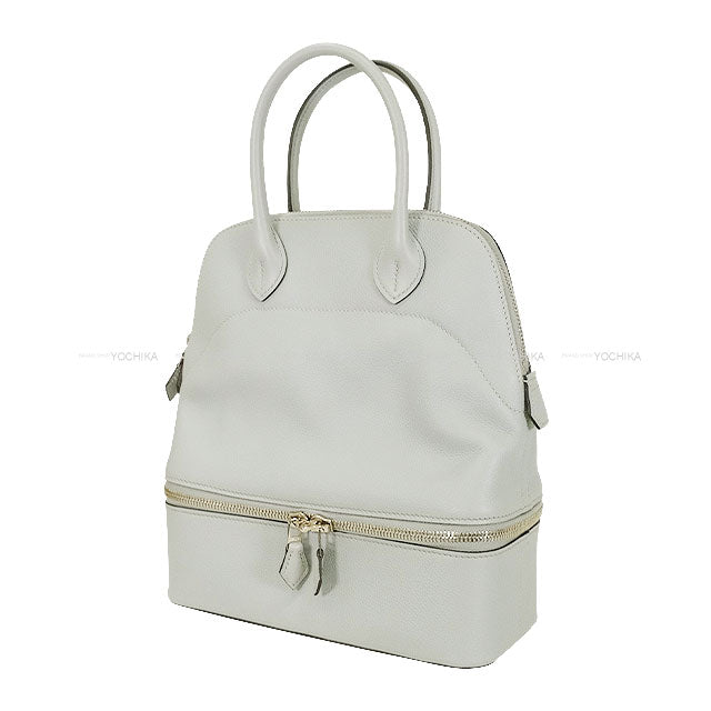 [Pre-loved] HERMES Handbag Bolide Secret Bleu Glacier Evercolor Silver HW Stamp X[LIKE NEW][Authentic]