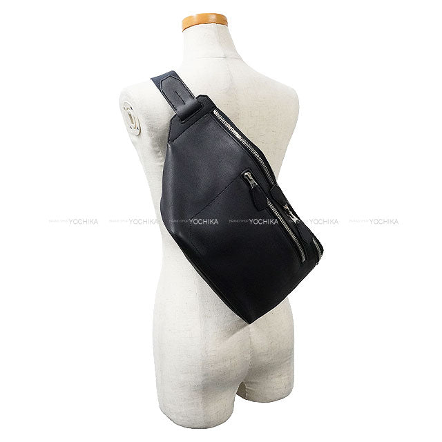 [Pre-loved] HERMES Messenger bag Cityslide GM Blue Indigo Taurillon Cristobal Silver HW Stamp X[USED SA][Authentic]