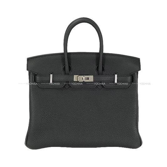 HERMES Handbag Birkin25 Noir (Black) Veau Togo Mat Silver HW Stamp K[BRAND NEW][Authentic]
