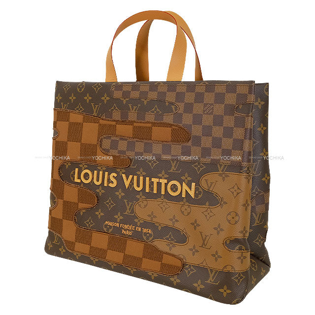 2025AW LOUIS VUITTON tote bag Shopper Tote MM Patchwork Roundscape Brown Monogram Canvas/Natural Cowhide Leather/Cotton Gold HW M15274[BRAND NEW][Authentic]