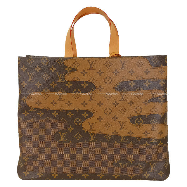 2025AW LOUIS VUITTON tote bag Shopper Tote MM Patchwork Roundscape Brown Monogram Canvas/Natural Cowhide Leather/Cotton Gold HW M15274[BRAND NEW][Authentic]