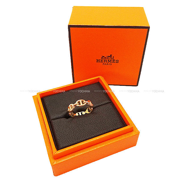 [Pre-loved] HERMES ring Chaine D'ancre Enchainee PM Rose Gold K18PG #51[USED SA][Authentic]