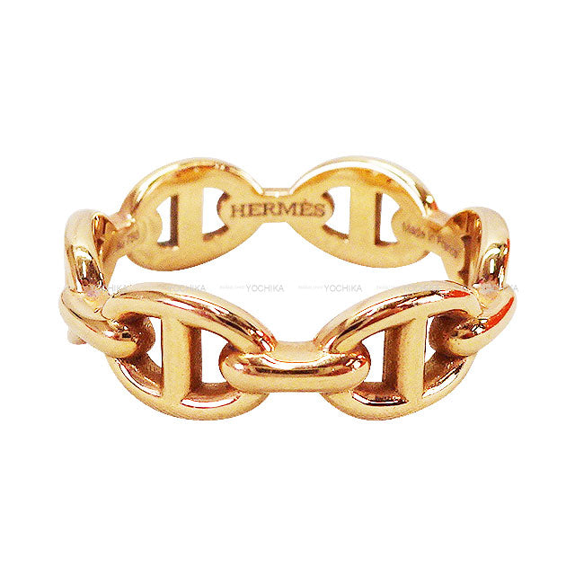 [Pre-loved] HERMES ring Chaine D'ancre Enchainee PM Rose Gold K18PG #51[USED SA][Authentic]