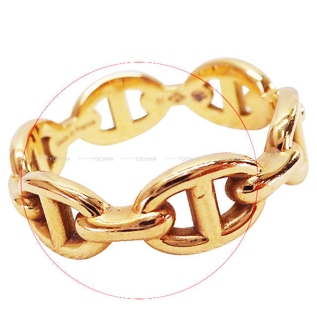 [Pre-loved] HERMES ring Chaine D'ancre Enchainee PM Rose Gold K18PG #51[USED SA][Authentic]