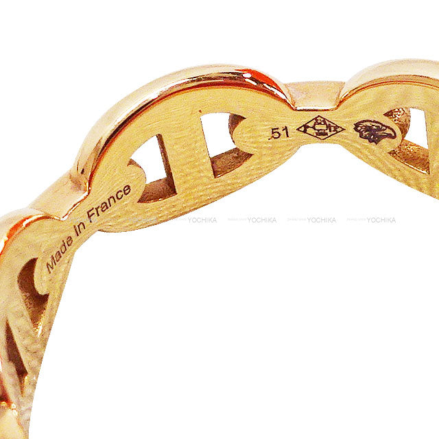 [Pre-loved] HERMES ring Chaine D'ancre Enchainee PM Rose Gold K18PG #51[USED SA][Authentic]