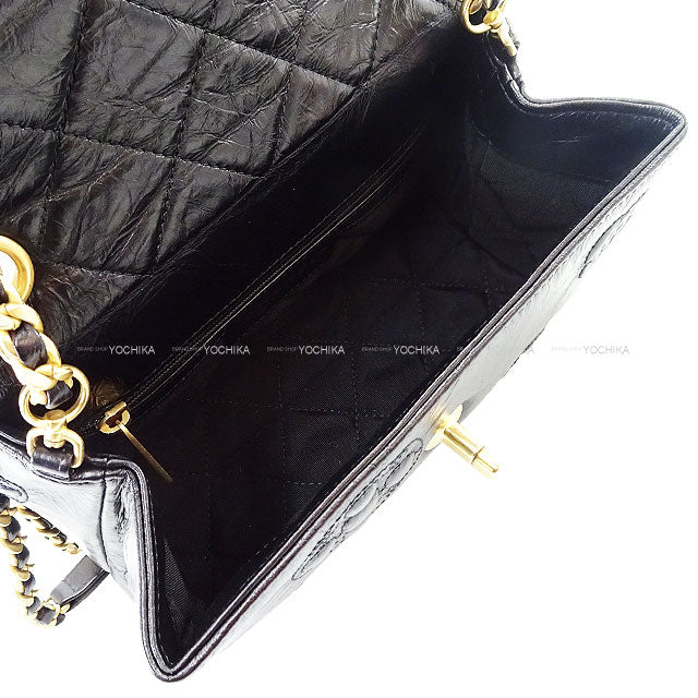 [Pre-loved] CHANEL Shoulder bag Chain Coco mark Camellia Small Flap Noir (Black) Calf Leather Antique Gold HW AS2328[LIKE NEW][Authentic]