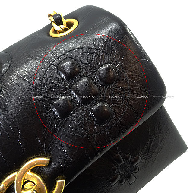 [Pre-loved] CHANEL Shoulder bag Chain Coco mark Camellia Small Flap Noir (Black) Calf Leather Antique Gold HW AS2328[LIKE NEW][Authentic]