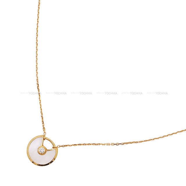 [Pre-loved] CARTIER necklace Amulette de Cartier XS Blanc (White) K18YG/Mother of Pearl B3047100[LIKE NEW][Authentic]