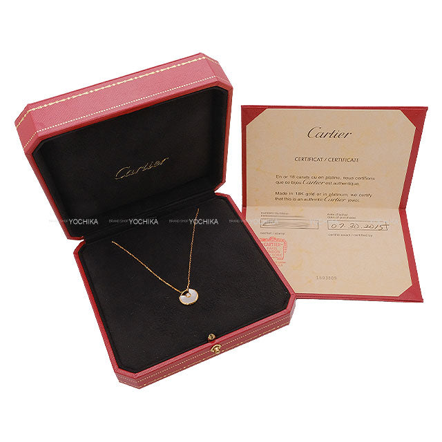 [Pre-loved] CARTIER necklace Amulette de Cartier XS Blanc (White) K18YG/Mother of Pearl B3047100[LIKE NEW][Authentic]