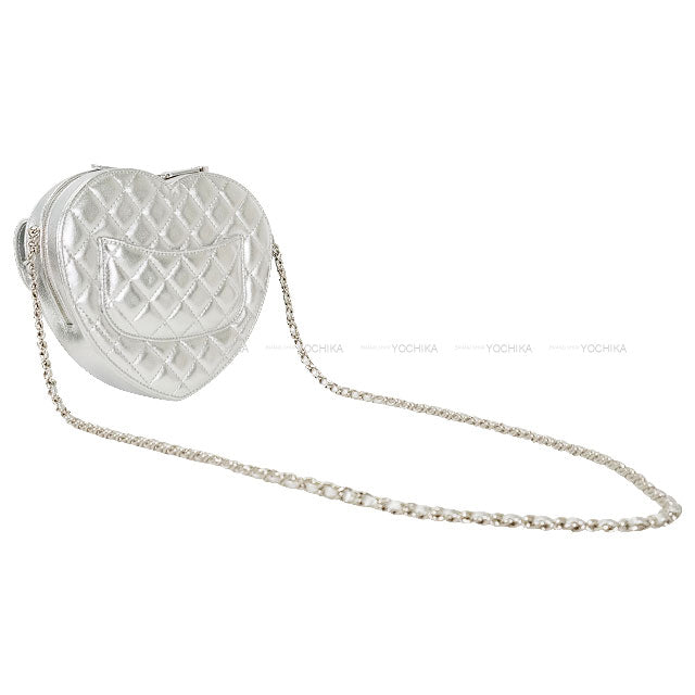 2025 AW NEW CHANEL Shoulder bag Heart Shape Matelasse COCO mark Flap Large Chain Silver Metallic Lambskin Silver HW AS5764[BRAND NEW][Authentic]