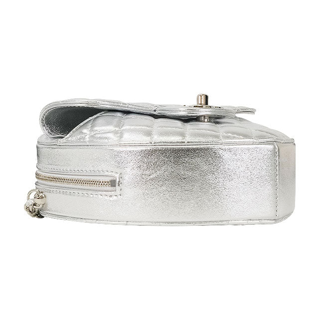 2025 AW NEW CHANEL Shoulder bag Heart Shape Matelasse COCO mark Flap Large Chain Silver Metallic Lambskin Silver HW AS5764[BRAND NEW][Authentic]