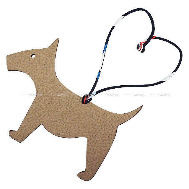 HERMES bag charm Petit H Labrador Schnauzer Tosca/Gris Tourterelle Chevre Mysore/Veau Togo[EXCELLENT][Authentic]